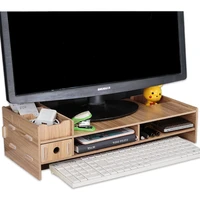 multi function desktop monitor stand computer screen riser wood shelf plinth strong laptop stand desk holder for notebook tv