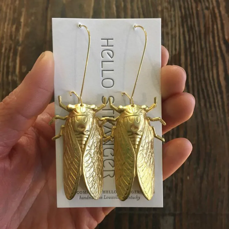 Женские серьги-цикады ручной работы 2023 |