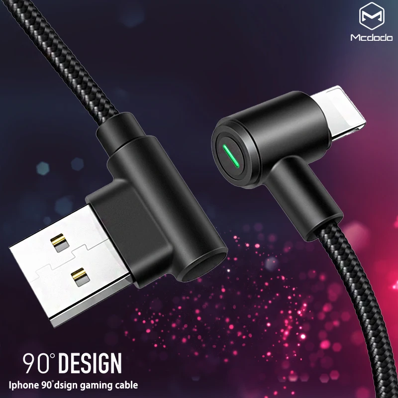 USB кабель Mcdodo для iPhone светодиодный шнур быстрой зарядки и передачи данных XS MAX X XR 8