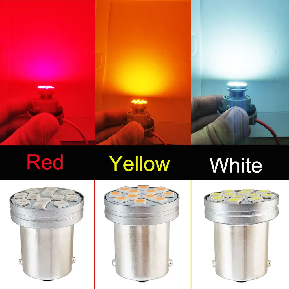 1 шт. 1156 BA15S P21W светодиодный светильник BAU15S PY21W 1157 BAY15D P21/5 Вт R5W 12SMD 3030 автомобильный