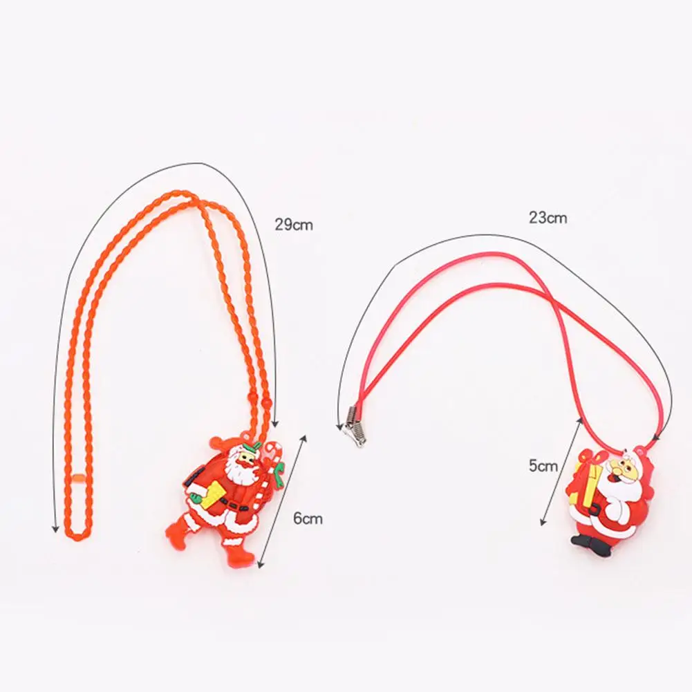 

Xmas Santa Snowman Flashing Glowing Necklace Party Toy Kid Gifts Pendants Decor Lightness Portability Convenient Carrier