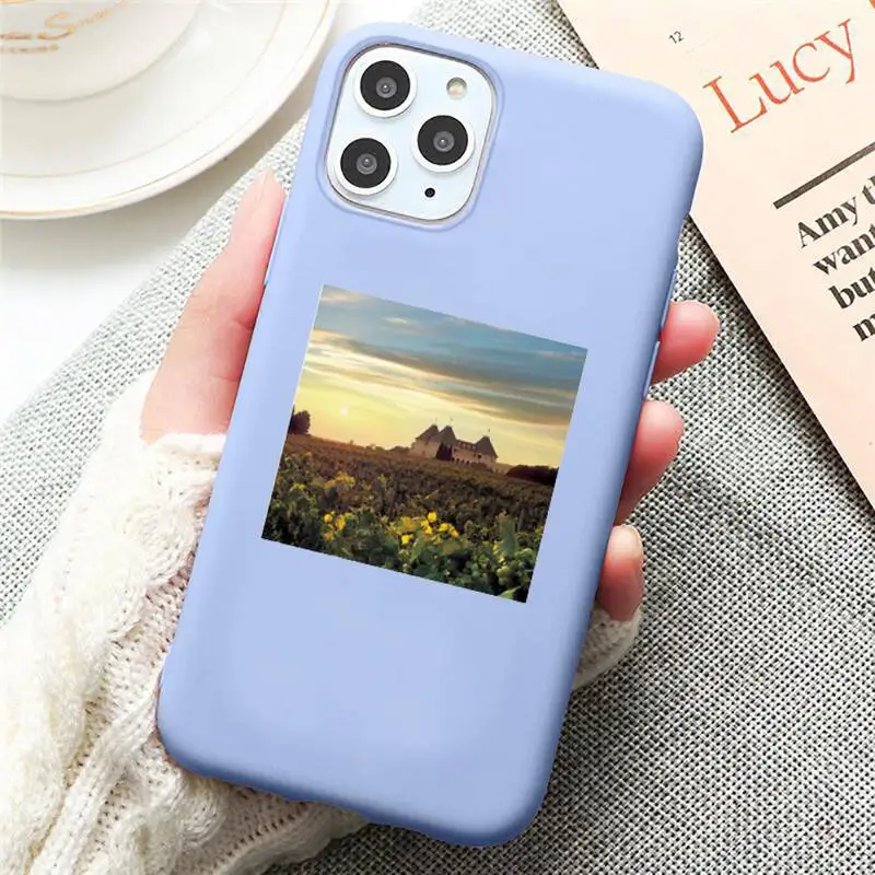 

Cottagecore Style painting Phone Case Candy Color for iPhone 6 7 8 11 12 s mini pro X XS XR MAX Plus
