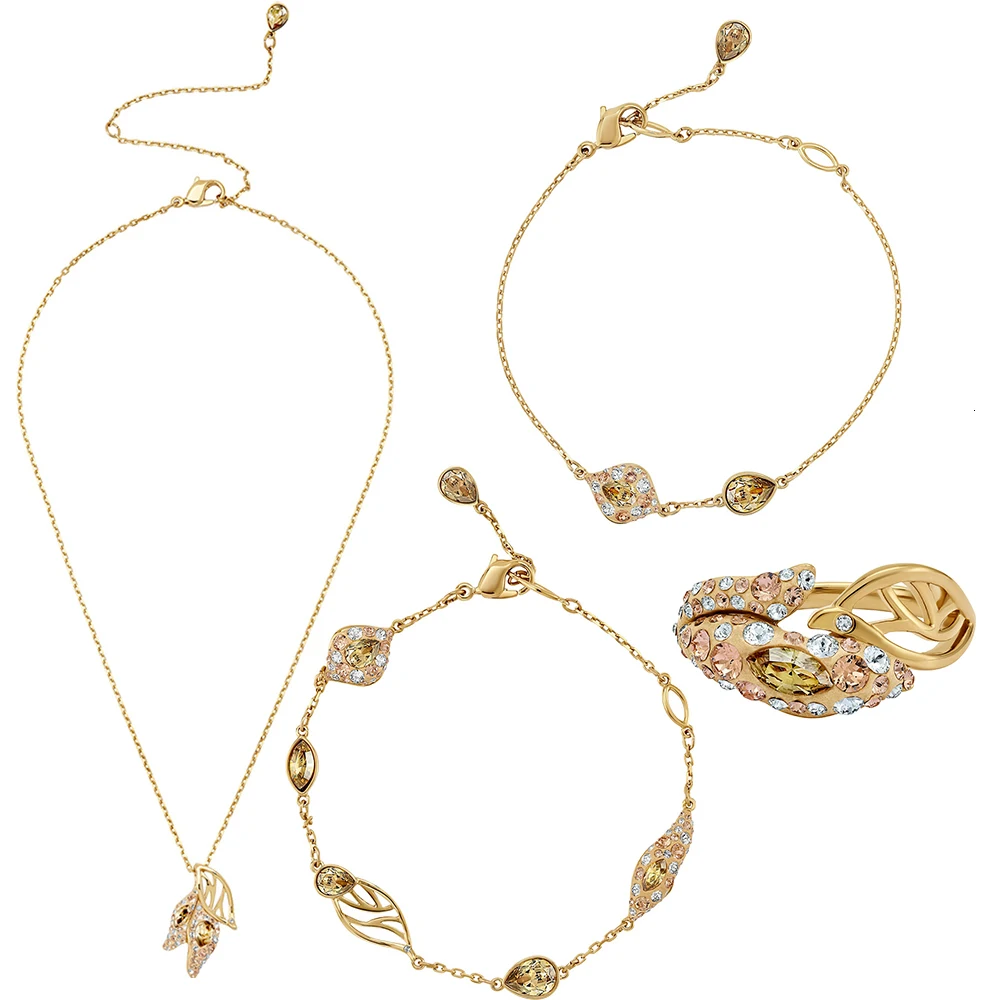 

Модный 2019 изысканный новый золотистый элегантный браслет с цветами и коричневыми лепестками со стразами