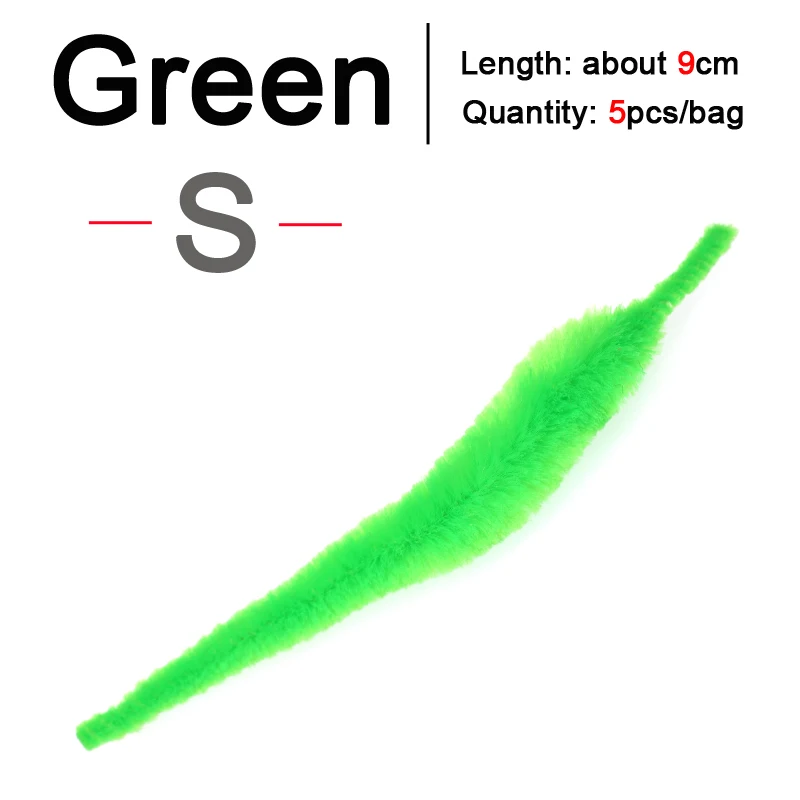 S 5PCS Green ICERIO 5 шт./упак., Мангум, хвосты дракона, мускусные приманки из соленой воды - Цвет: S 5PCS Green