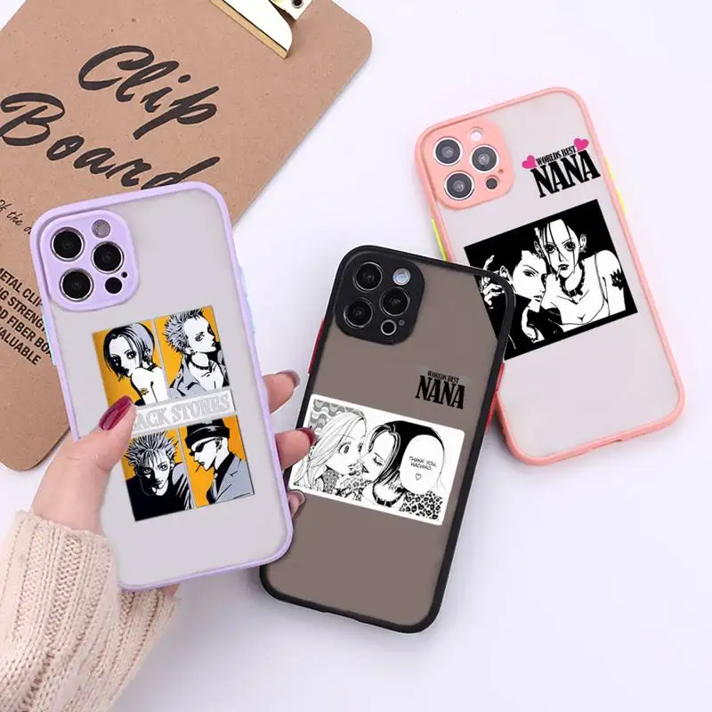 

nana Phone Case For iPhone 12 11 Mini Pro XR XS Max 7 8 Plus X Matte transparent Back Cover