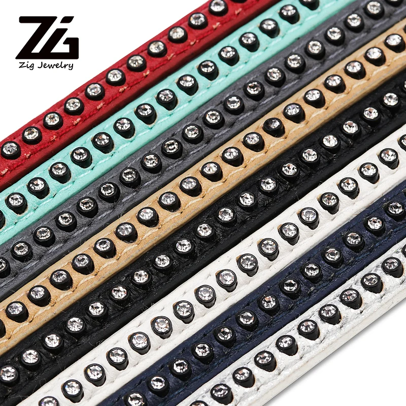 

1 meter Fashion Cord Jewelry For Flat Leather Inlay Rhinestone PU Leather For Bracelet Bagpack Necklace Jewelry Making Findings