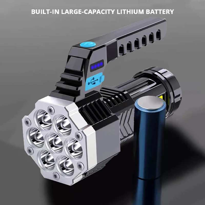 7-ядерный сверхъяркий фонарь перезаряжаемый ручной светодиодный дальнего