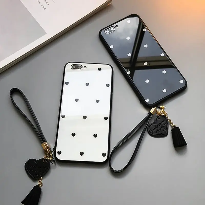 Любовь Сердце кисточкой ручной наручный ремень ремешок для телефона iPhone 7 8X6 samsung Xiaomi камера USB флэш-накопители брелки