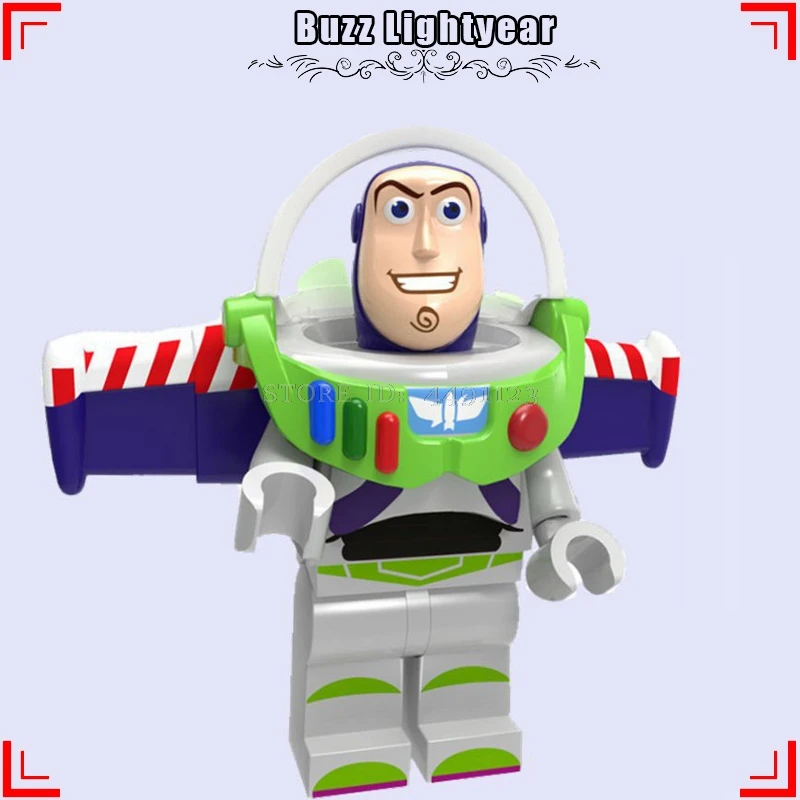 Buzz Lightyear «История игрушек», «4 Вуди и Джесси Базз Лайтер чужой зург животного строительные кубики, детские игрушки Аниме фильм зеленого цвета в армейском Для мужчин стежка игрушка в виде фигурки - Цвет: Buzz Lightyear