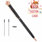 Металлическая шариковая ручка с короной и Бесплатная ручка с интересным логотипом на заказ