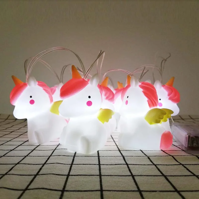 

Единорог 10 светодиодный лампы светильник пост комната для девочки милые животные розовый мечтательный строка праздничный светильник s нас...