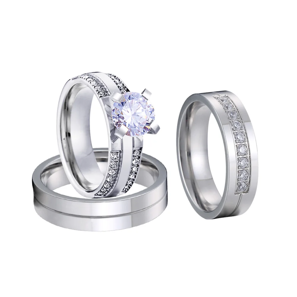 

Свадебное кольцо для пар серебряного цвета с кубическим цирконием для влюбленных альянсов обещание кольцо для мужчин и женщин