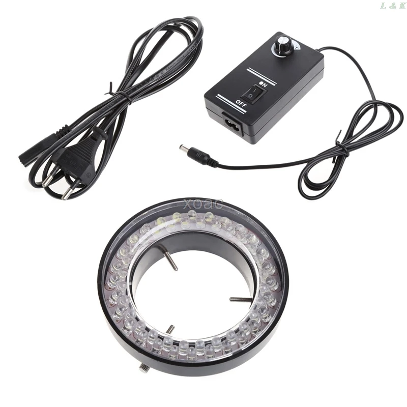60 LED Adjustable Ring Light Illuminator Lamp For STEREO ZOOM Microscope EU Plug M05 Dropship Brightness Flexibility | Инструменты