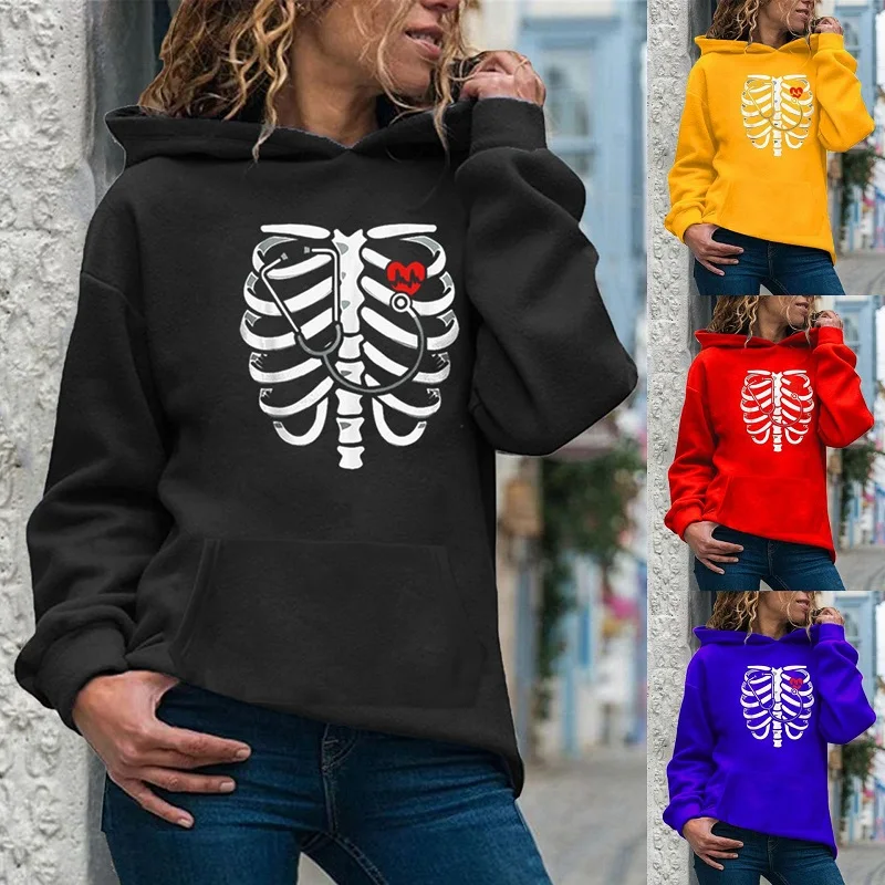 

Korean fashion Female sweatshirt punk Sternum print pullovers Oversized hoodie coat winter harajuku clothes vintage top