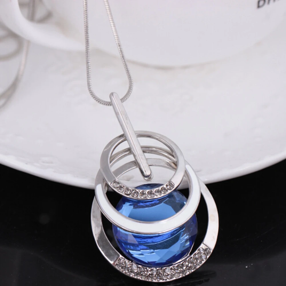 Романтическое ожерелье цепочка на свитер подвеска Чокеры с кристаллами осень и