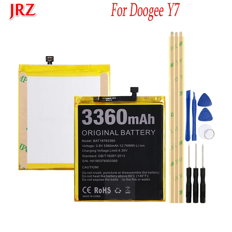 3.8V 3360mAh battery For Doogee Y7 phone high quality Replacement Batteries Bateria for Doogee Y7 smart phone with tools