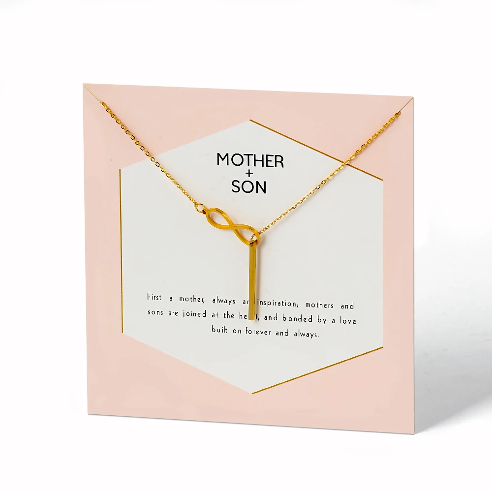 Wish Card модное ожерелье из нержавеющей стали для женщин счастливый номер 8 вечерние свадебное ожерелье ювелирные изделия подарок для девочек CN270 - Окраска металла: CN270GD08