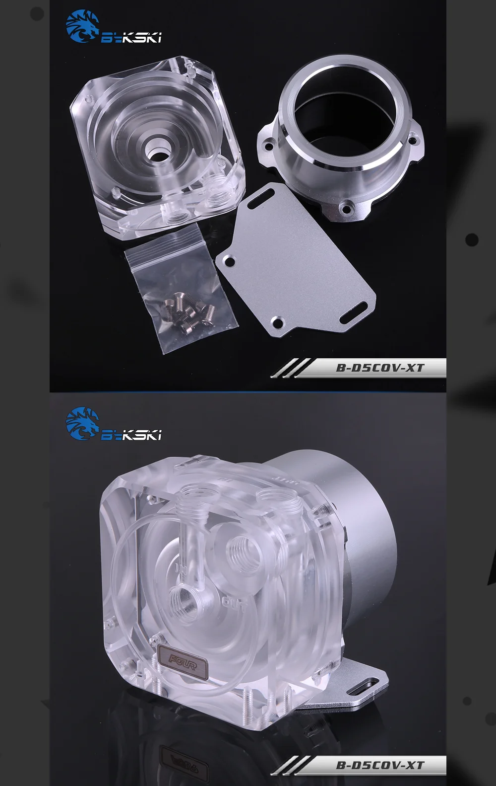 Bykski B-D5COV-XT D5 крышка насоса/топ комплект, броня, высокая производительность, бесшумный, для D5 насос, заменить оригинальную крышку/Топ
