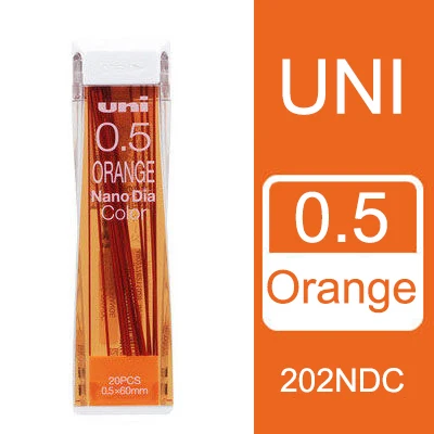 Orange Япония Uni Nano Dia цвет 0,5-202NDC цвет ed механический карандаш подводки для заправки 0,5 мм Пишущие принадлежности 202NDC - Цвет: Orange