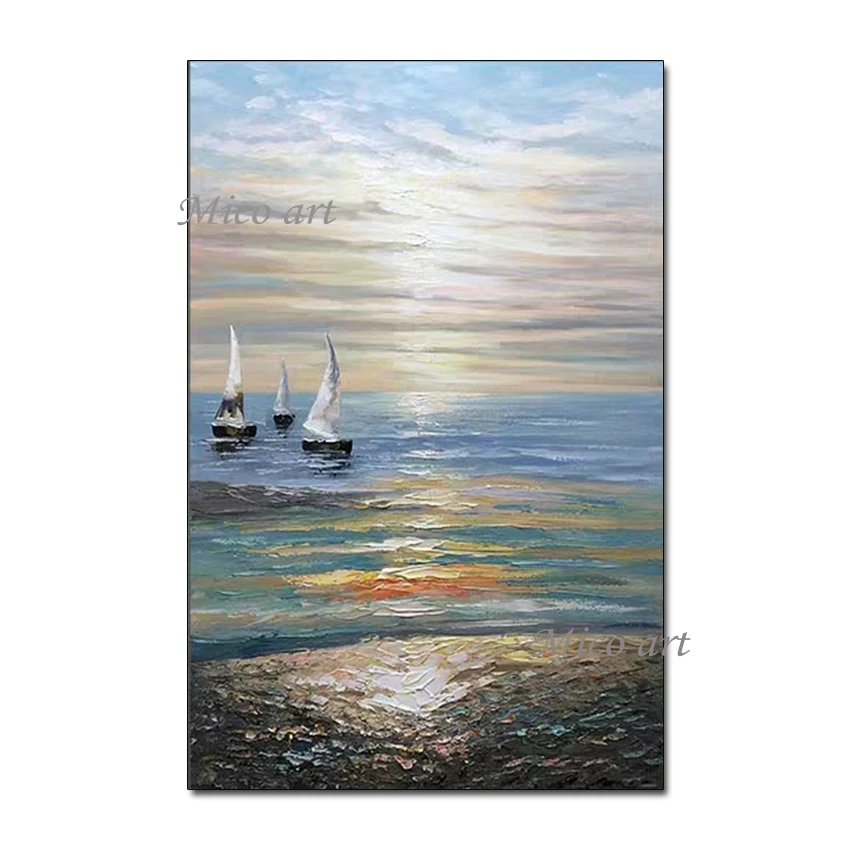 

Decorative Items Abstract Boat Ship Oil Painting Picture Canvas Wall Art Unframed Artwork High Quality Living Room Decoration