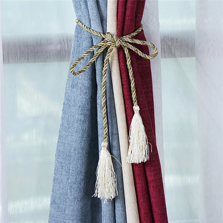 Beige Fasten Rope XZJJA 2-10 шт кисточкой бахрома закрепить веревку магнитный кристаллик для занавесок комнаты Аксессуары Завязки для штор украшения занавеска для дома Шнур пряжки - Цвет: Beige Fasten Rope