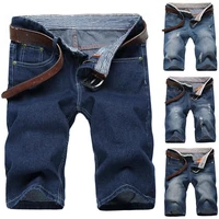 80 hot sales summer fashion men ripped straight denim shorts jeans destroyed hole%c2%a0fifth pants