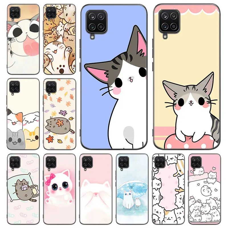 Милый чехол для телефона kawaii cat Samsung Galaxy A12 A22 A31 A32 A50 A51 A70 A71 A72 A11 A21S A02S A10S A20S A30S A52 S 5G