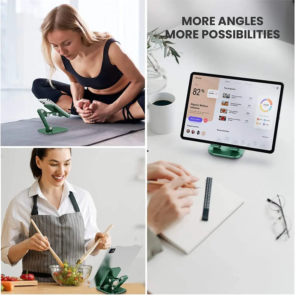 Складная Настольная подставка для iPhone iPad Pro Гибкая металлическая настольная