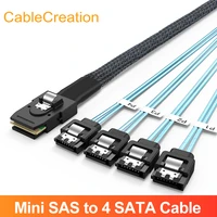 cablecreation mini sas sff 8087 to 4 sata cable mini sas 36p sff 8087 to sata 7p hard drive data 50cm