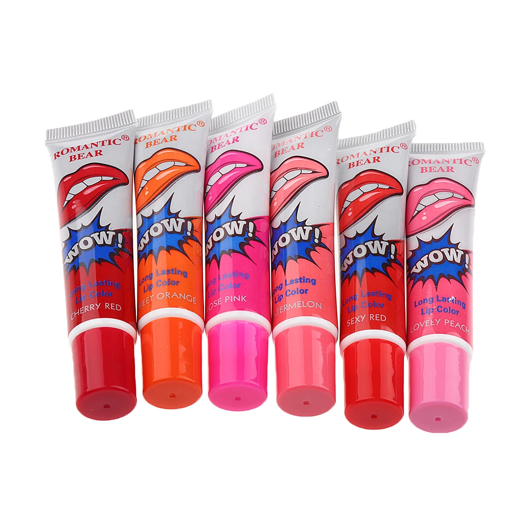 Набор из 6 шт. Для женщин девочек Водонепроницаемый блеск для губ татуировки
