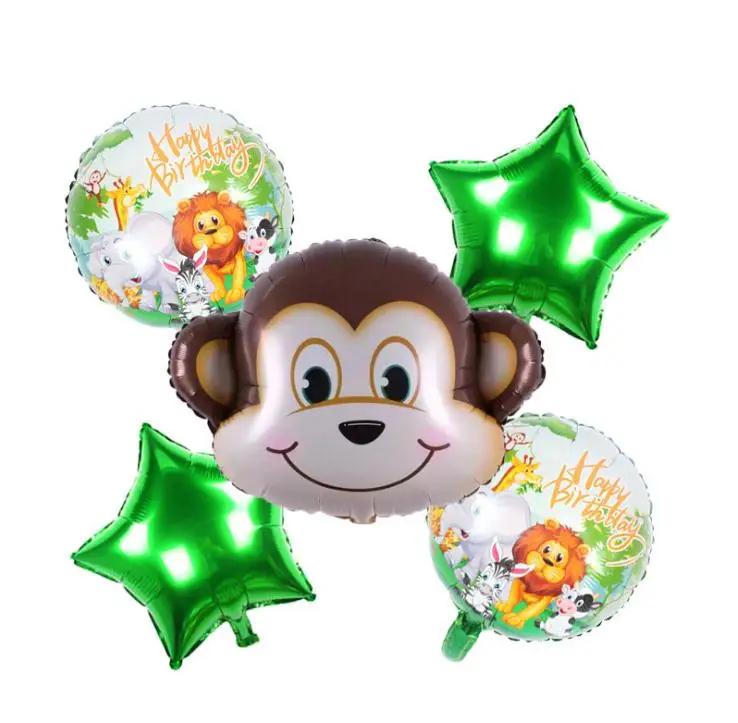 5 шт. воздушные шары в виде животных из джунглей|Товары для праздника| |