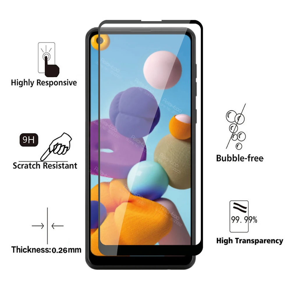 Защитное стекло для Samsung Galaxy A21 A21s A11 A01 Защитная пленка экрана A 2 1 0 S закаленное 9h |