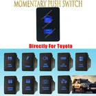 12 В синий светодиодный OEM мгновенный (вкл.) ВЫКЛ. Кнопочный выключатель для гаража для Toyota 2015 Hilux Prado 150 200 Landcruiser GUN HiAce RAV4NEW