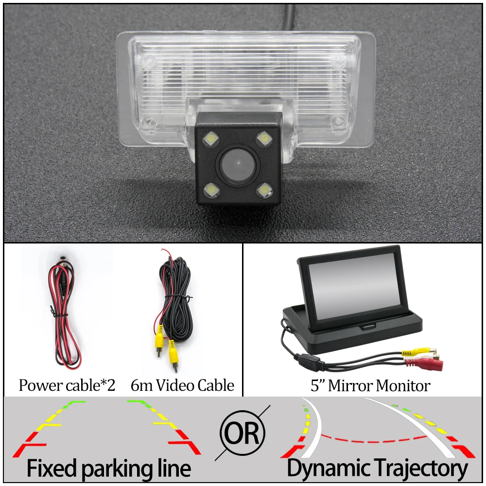 4LED N 5 in Foldable Камера заднего вида CCD для nissan paladin Altima TEANA Sylphy Venucia Almera TIIDA Bluebird Sentra автомобильная парковочная камера заднего вида - Название цвета: 4LED N 5 in Foldable