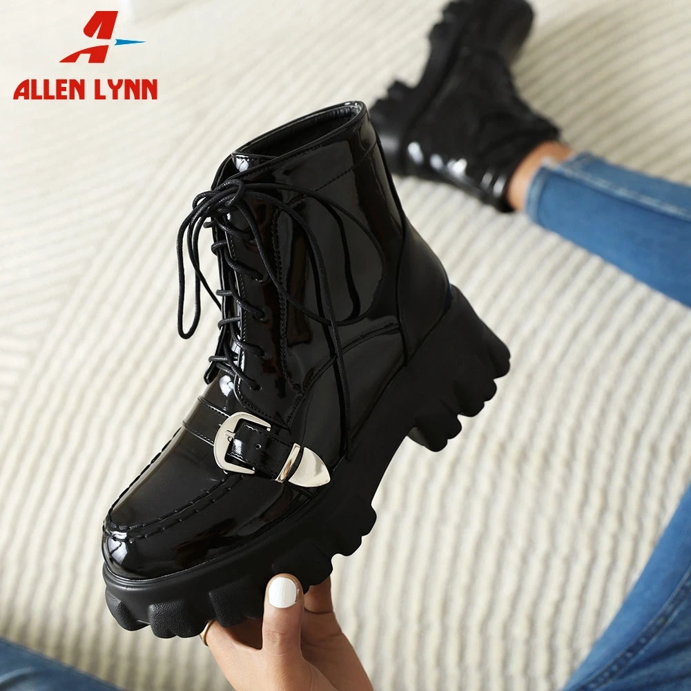 

Brand New Fashion Women 2021 Autumn Street Ankle Boots Women Platform Chunky Heels Motorcycle Short Boots Footwear Casual Shoes
