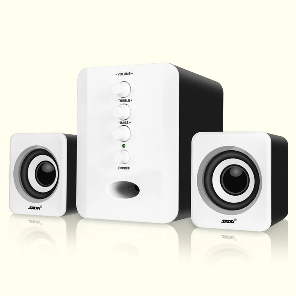 Проводные комбинированные колонки SADA D 202 USB компьютерные бас стерео музыкальный