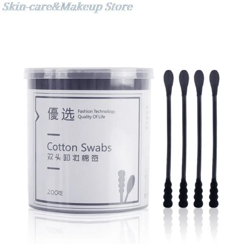 

Одноразовый ватный тампон с двойными головками спиральный очиститель ушей черный медицинский тампон Помада Для Бровей Ресниц Микро щетка ...