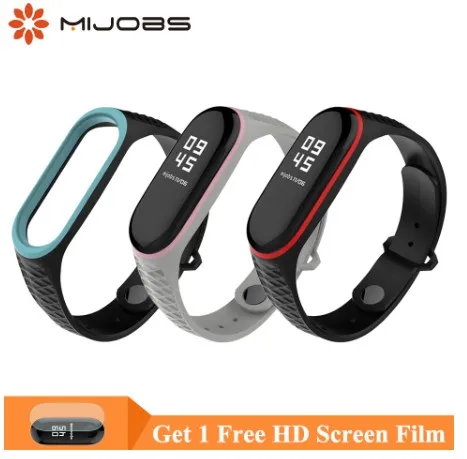 Mi jobs mi band 3 mi Band 4 браслет на запястье Aurora силиконовый спортивный ремешок для Xiaomi mi Band 3 mi Band 4 анти-потеря