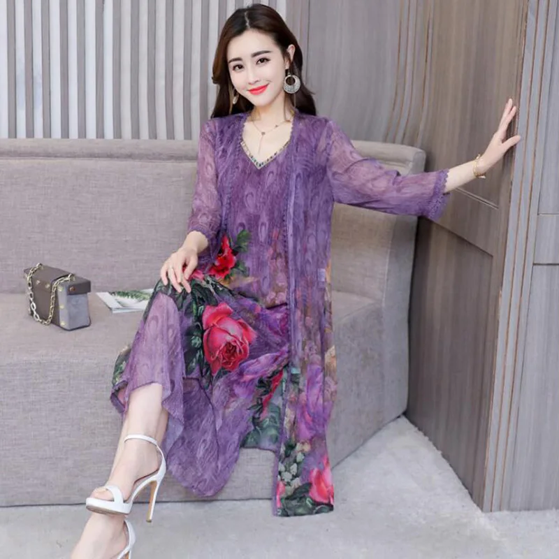 Шифоновое летнее платье новинка 2019 ретро народный стиль женские свободные