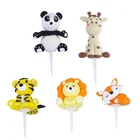 Сафари торт Топпер 5 шт.компл. товары для украшения джунглей панда лиса Тигр Жираф Животные искусственные фигурки детский подарок на день рождения