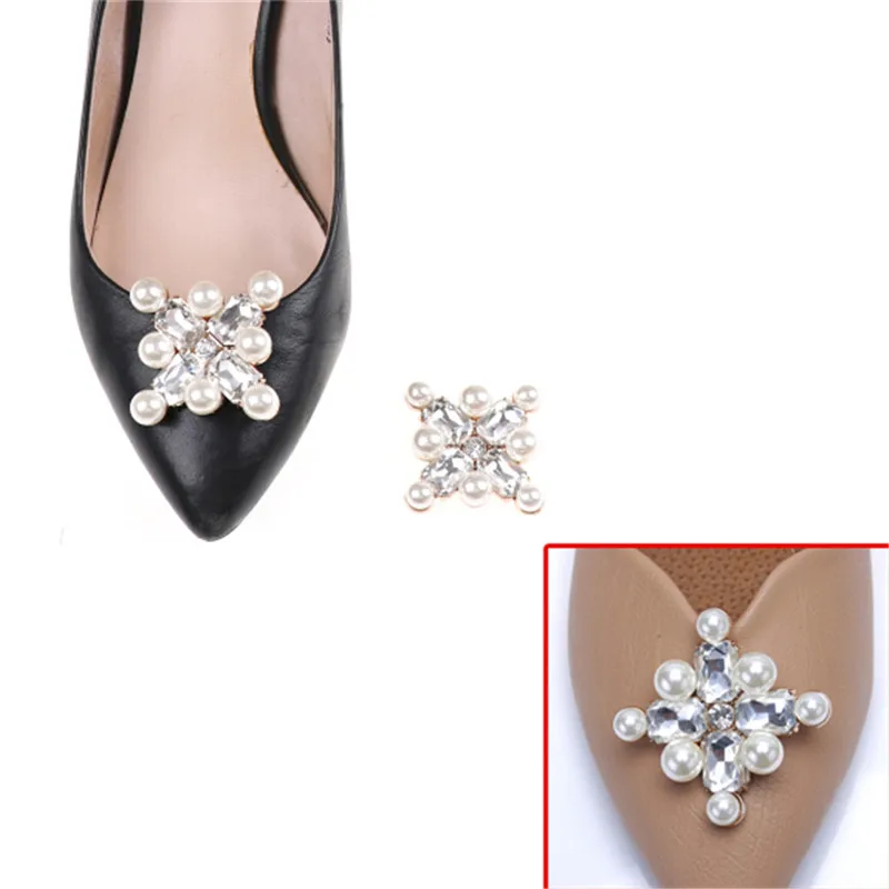 1pc Women Shoes Clips DIY Shoe Charms Jewelry Bowknot Shoes Decorative Accessories Rhinestones Crystal Decorations