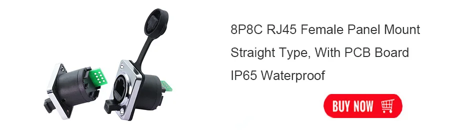 10 шт./лот водонепроницаемый RJ45 Панель Крепление Шасси 8P8C RJ45 штекер разъем Ethernet разъем водонепроницаемый IP65