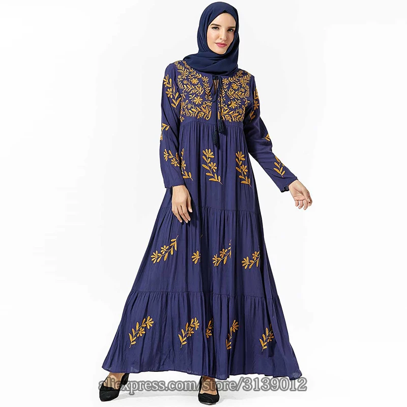 Abaya турецкие платья Исламская Малайзия мусульманский хиджаб женская одежда