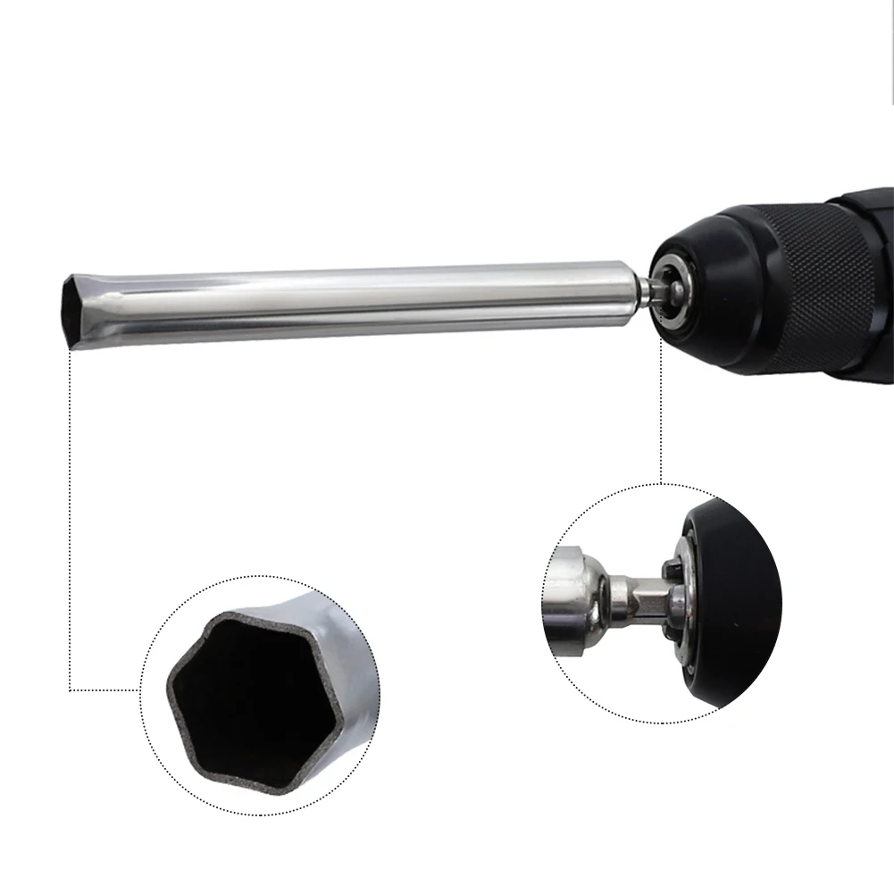 

14mm Durable Horizontal Hex Shank Repair Sleeve Tool Electric Drill Socket Head Stainless Steel Replacement Parts