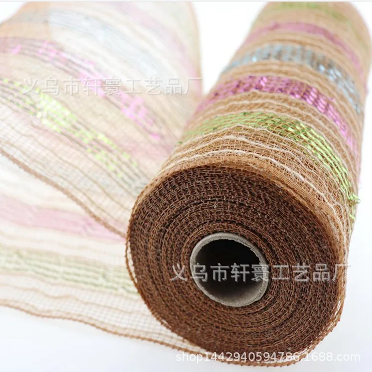 

Twine Gold Wire Mesh Cloth Christmas Easter Decoration Mesh Flower Packing Net Multiple Gold Wire Mesh