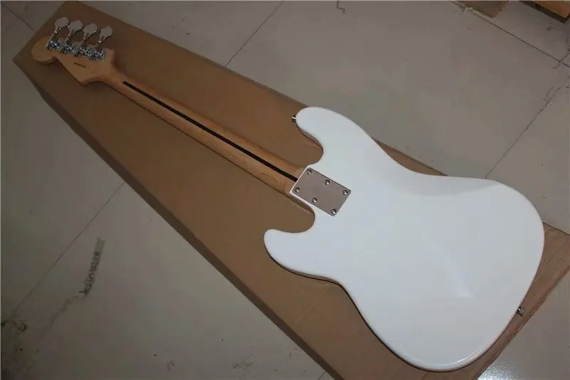 

Free shipping New bass electric jazz bass 4 strings bass guitar in white 001