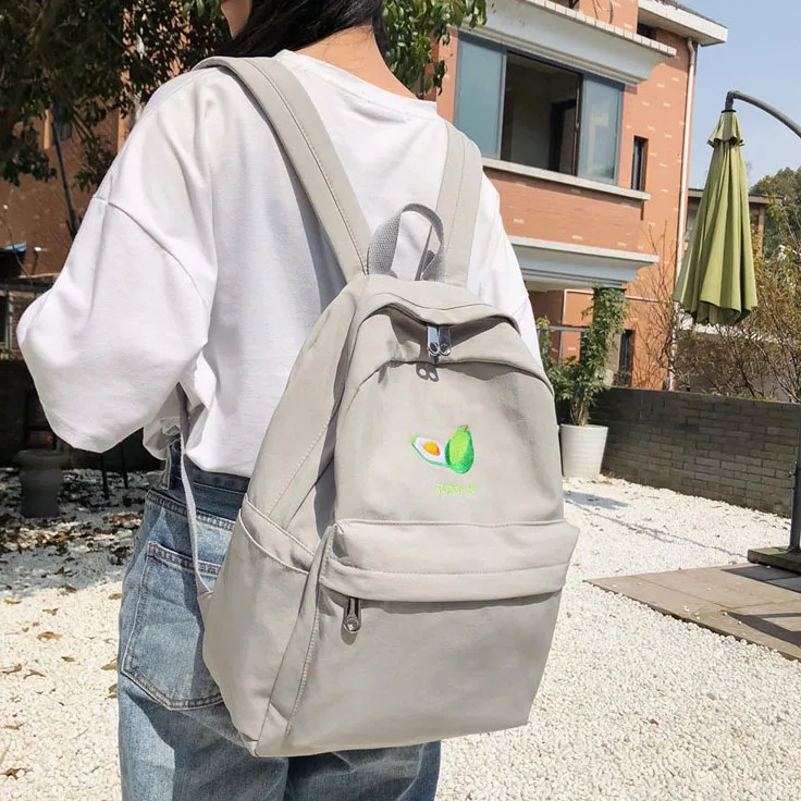 Gray Модный рюкзак с фруктовым узором, Женский нейлоновый рюкзак Mochilas, женская школьная сумка для девочек-подростков, рюкзак на плечо, рюкзак - Цвет: Gray