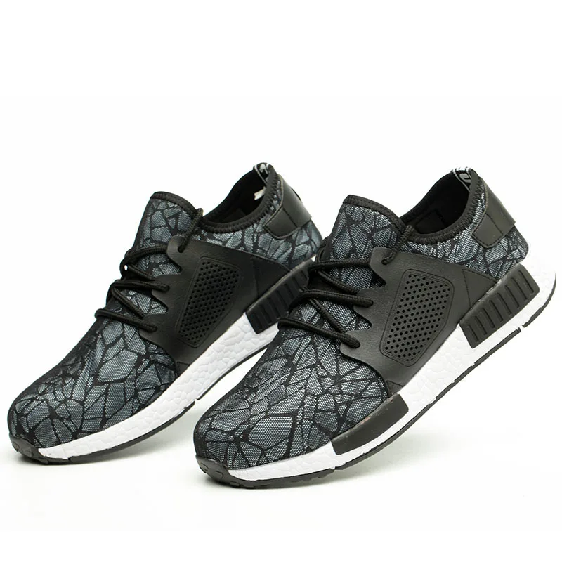 Мужские защитные ботинки со стальным носком модные легкие повседневные и