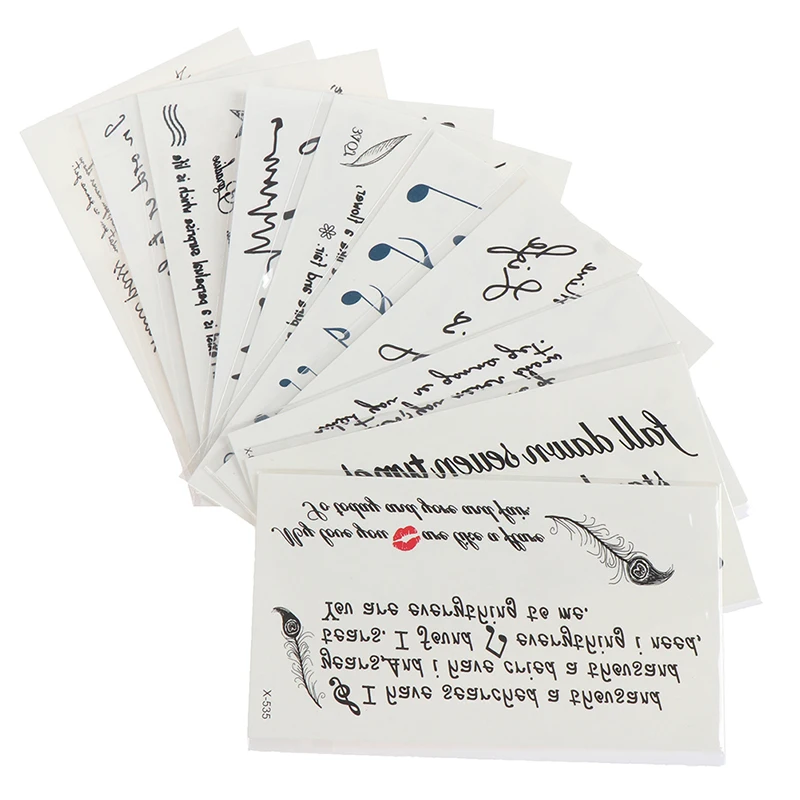 Наклейка Временная водостойкая с английскими буквами 5 шт. | Красота и здоровье