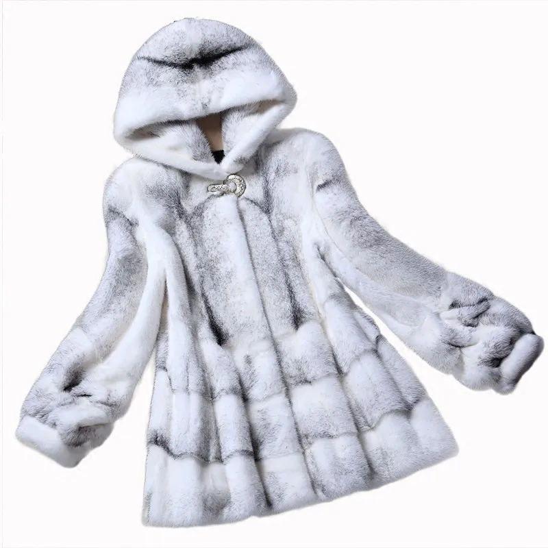 Роскошное натуральное пальто из норкового меха с капюшоном осенне зимняя